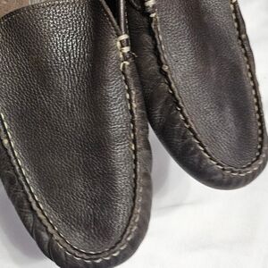 Hush Puppies MONACO II Slip On Moccasin Brown Leather Loafers HPO2 FLEX Men’s 10